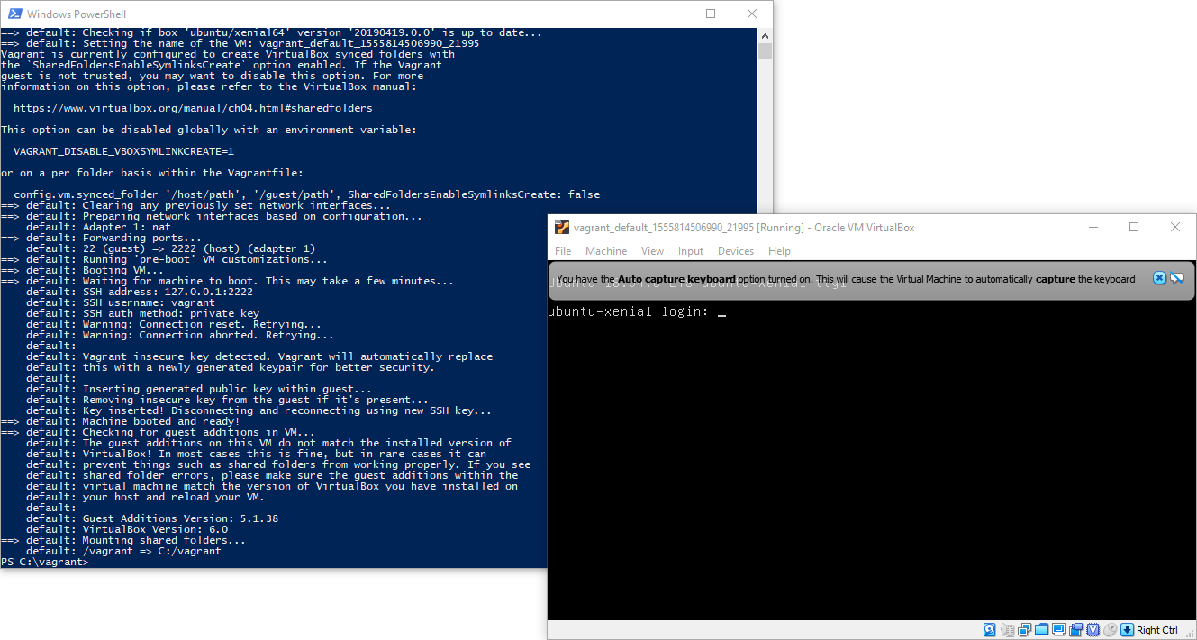 Working with Vagrant on Windows in 2019